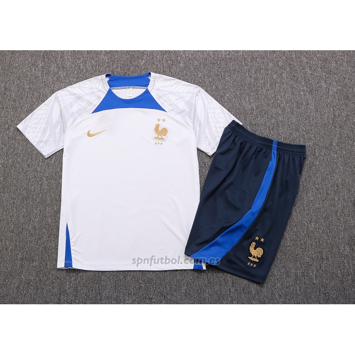 Chandal del Francia Manga Corta 2022-2023 Blanco - Pantalon Corto